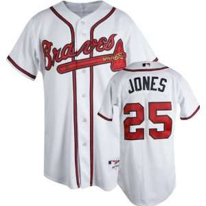  Andruw Jones White Majestic MLB Home Authentic Atlanta 
