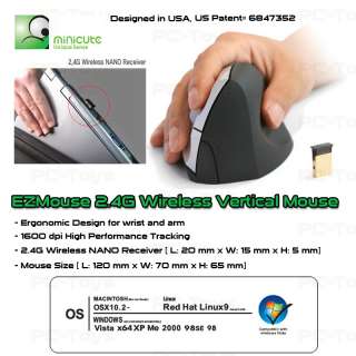 MiniCute Ergonomic Wrist FREE PAIN 2.4Ghz Wireless Vertical Mouse 