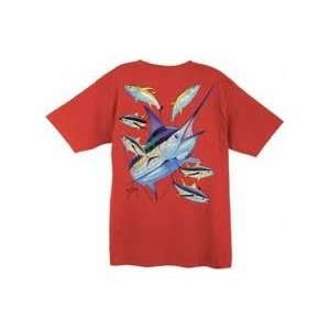  Guy Harvey Vintage Marlin Yellowfin T Shirt Crimson Large 