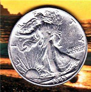   Us 1943 P Silver Liberty Walking Half Dollar Fr Sh & Ins In Usa  