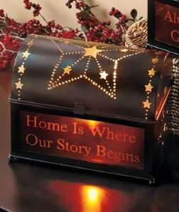 Home Is Where Our Story Punched Metal Sentiment Light  