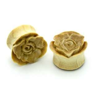  1 25mm Crocodile Wood Rose Flower Floral Double Flare 