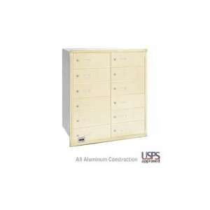 12 Door 4B+ Horizontal Mailboxes   Sandstone   Rear Loading   B Doors
