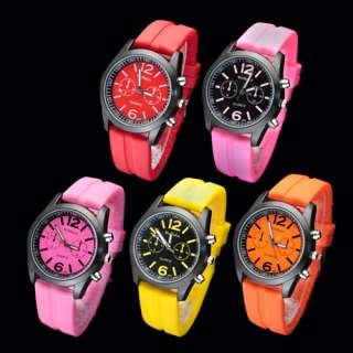 2011 Newest Design 10 Color Ladys Womens Quartz Watch Silicone Wrist 