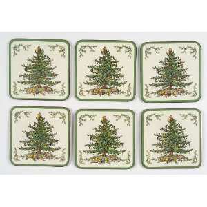  Spode Christmas Tree Square 4 Coasters: Kitchen & Dining