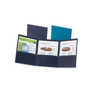   space than a standard twin pocket folder. Made with durable poly for