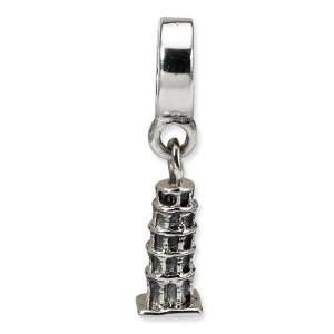  SS Reflections Leaning Tower of Pisa Dangle Bead: Jewelry