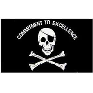  Skull & Crossbones Commitment to Excellence Flag 3ft x 5ft 