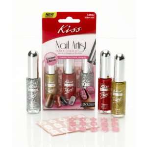    Kiss Nail Artist Paint & Stencil Kit, #54962 Holiday Colors Beauty