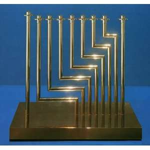  Yaacov Agam, Levels Menorah, Layered 24 K Gold Over Bronze 