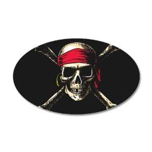  38.5x24.5O Wall Vinyl Sticker Pirate Skull Crossbones 