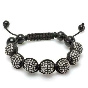 Bracelet Pave Mens Ladies Unisex Hip Hop Style 13mm Eleven Black Disco 