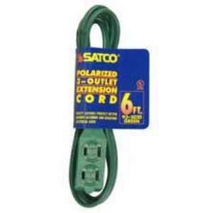  Satco 6 FT Green Indoor Light Duty Extension Cord   935020 