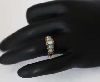   18k GOLD OPAL RING ~ Size 7 1/2 ~ 5 Stones, fantastic fire  