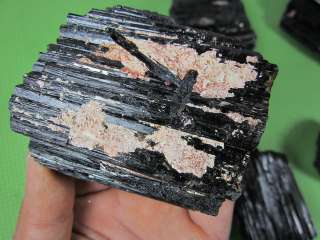 Natural black tourmaline rock and mineral specimens  
