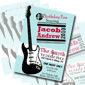 Rock Guitar Birthday Invitations
