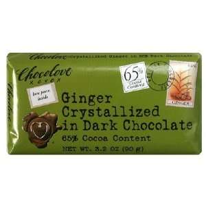  Dark Chocolate Bar 65% Cocoa Crystallized Ginger Health 