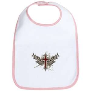  Baby Bib Petal Pink Modern Angel Winged Cross: Everything 