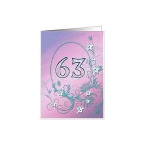  63rd Birthday card with diamond stars effect Card: Toys 