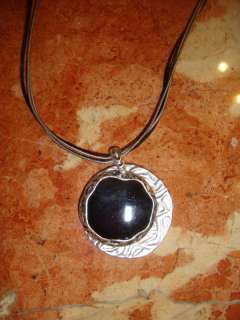Chicos NWT $27 Grammage pewter black pendant necklace  