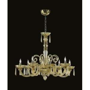 Cyan Lighting 6497 8 14 8 Light Amber Chandelier   Clemente, Chrome 