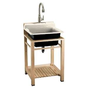  Kohler K 6608 3P 47 Bayview Wood Stand Utility Sink with 