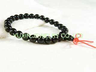 YSB161 Black agate Buddhism round prayer beads bracelet  