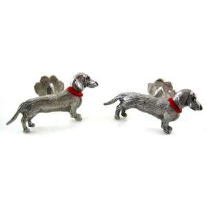  Baade II Sterling Silver Dachshund Dog Cufflinks Jewelry