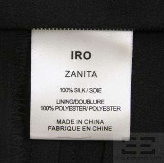 IRO Black Silk Tiered Raw Edge 3/4 Sleeve Mini Dress Size 2 NEW $442 