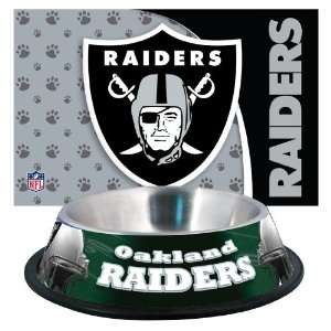  Oakland Raiders Pet Bowl and Mat Combo: Sports & Outdoors