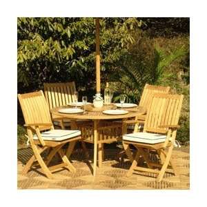  70043 5pc Grand Hyatt 47 Inch Round Barbuda Teak Folding 