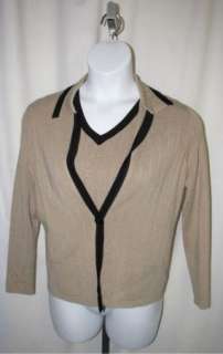 Jones New York S M Camel Brown Sweater Set Twinset  