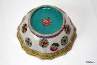 Antique Chinese Chia Ching Porcelain Bowl Turquoise  