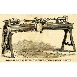  1873 Print Goodspeed & Wymans Gauge Lathe Vintage 