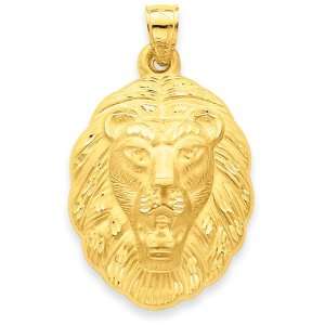  14k Diamond cut Lion Head Pendant: Jewelry