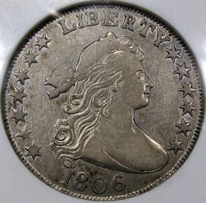 1806 Draped Bust Half NGC VF 20 Knob 6 O 105 Variety FLASHY and 