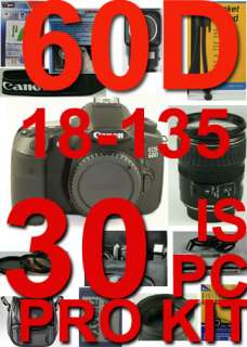 NEW Canon EOS 60D With 18 135mm IS 30 Piece PRO KIT 18M  