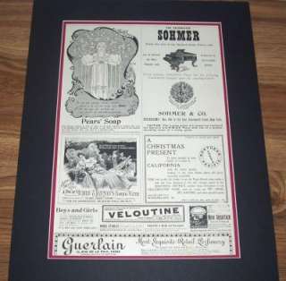 1890s HARPERS WEEKLY AD *PEARS SOUP, SOHMER PIANOS* J  