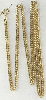 VINTAGE MENS ITALIAN 18K GOLD FLATTENED CURB CHAIN NECKLACE 20 INCH 21 
