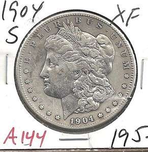 1904 S Morgan Silver Dollar Extra Fine A144  