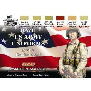 Camouflage US Army WWII Combat Gear Uniforms Acrylic Set 