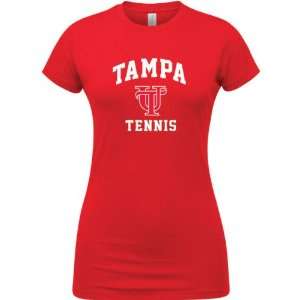  Tampa Spartans Red Womens Tennis Arch T Shirt: Sports 
