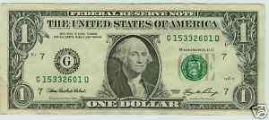2006 $1 Dollar Bill Phrase Note I see to Gold serial  