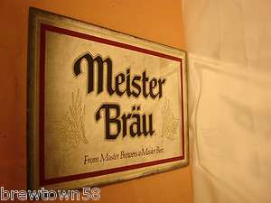   BEER SIGN MEISTER BRAU MIRROR OLD BAR ADVERTISING VINTAGE COLLECTIBLE
