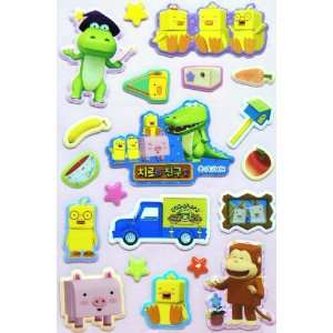  Cute Japanese Animation   Blue Stickers (PVC): Toys 
