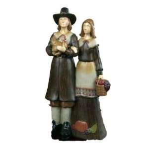  Man and Woman Pilgrim Thanksgiving Harvest Figurine 12 