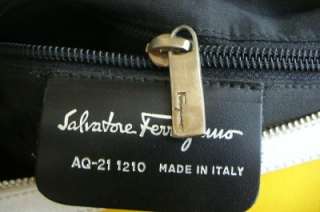 Salavatore Ferragamo Bag Yellow White Satchel Top Zip Mint  