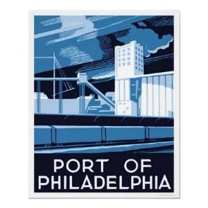  Port Of Philadelphia 1936 WPA Poster
