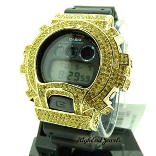 Top Quality Mens Yellow Canary Lab Simulated Diamond Casio G Shock 