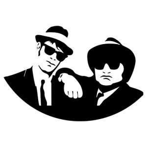 BLUES BROTHERS BAND WHITE LOGO DECAL STICKER